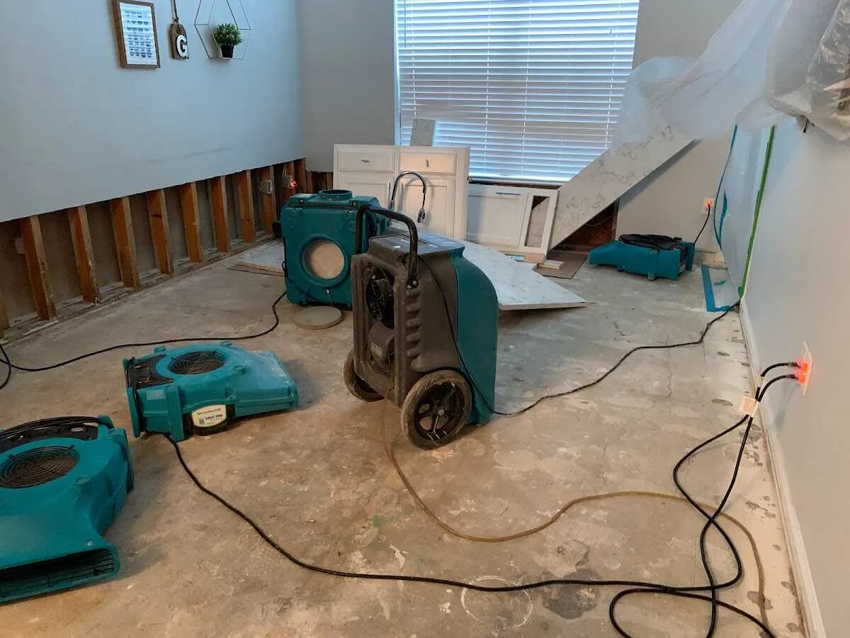 Dehumidifier in flood-cut room for Water Extraction & Removal in Fort Bragg